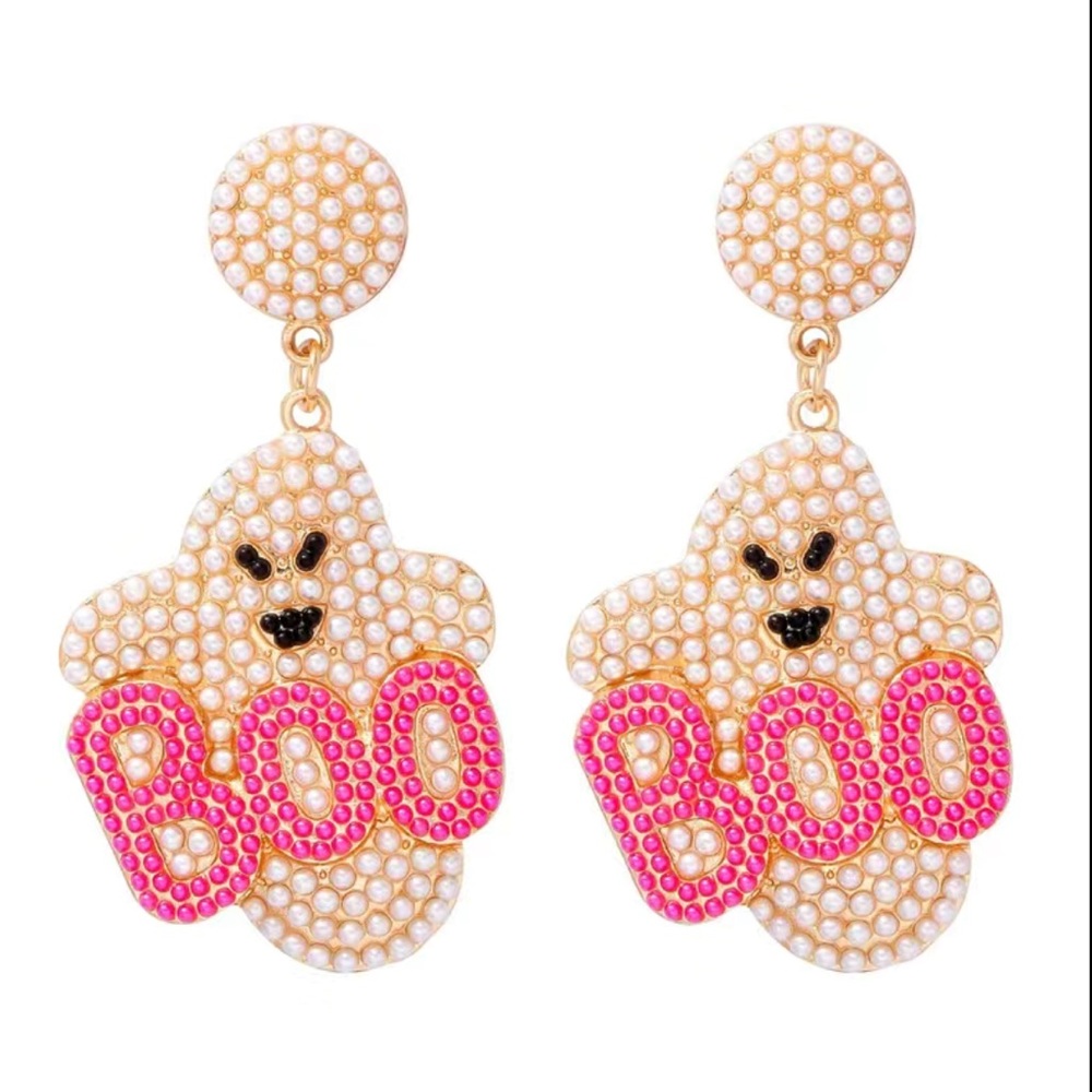 NWT Pink Boo GhostEarrings